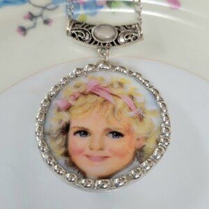 Adorable Girl Broken China Soldered Pendant Necklace